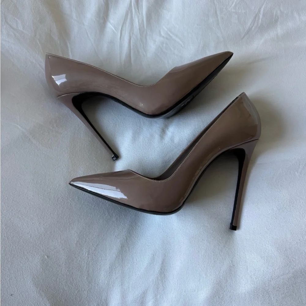 Le Silla Nude Patent Leather Point Toe Heels Size 37 - Picture 4 of 9